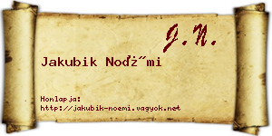 Jakubik Noémi névjegykártya